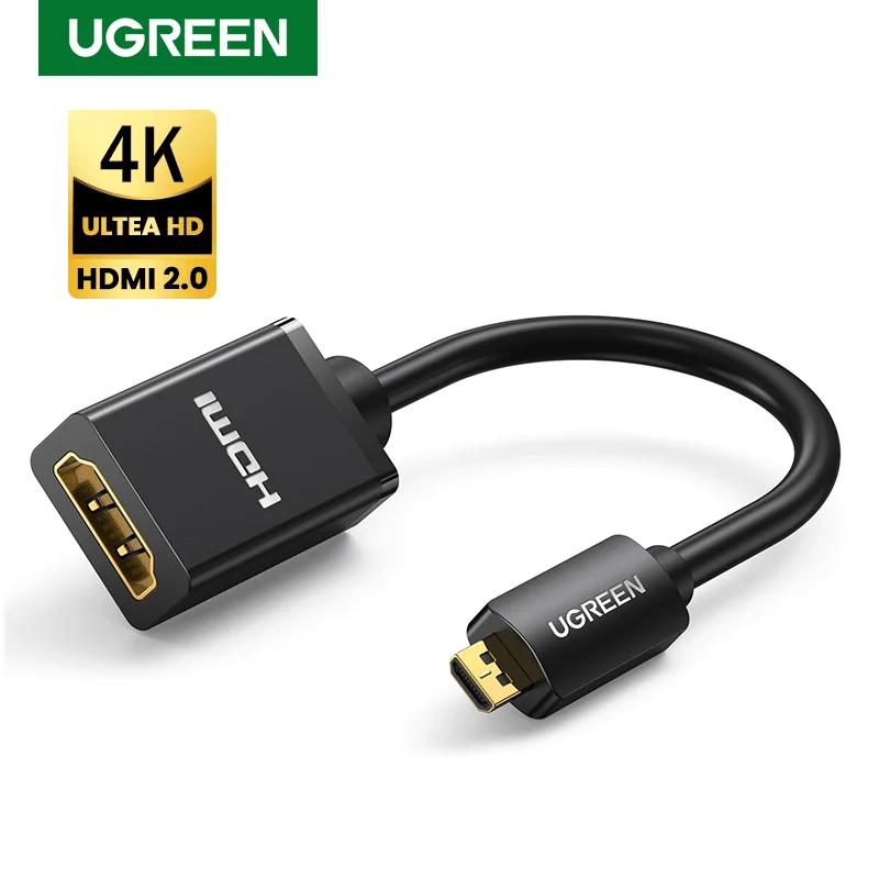 UGREEN Micro HDMI-совместимый адаптер 4K /60Hz Micro Male to Female преобразователь кабельного разъема для Raspberry Pi 4 GoPro Micro