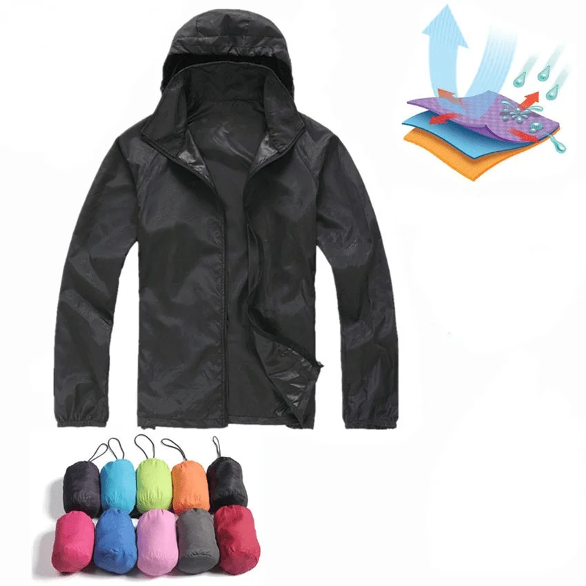 

Men's and Women's Quick Drying Jacket, Ultra Light Coat, Brand Unisex Clothing, Waterproof, Sea211, Leisure Series