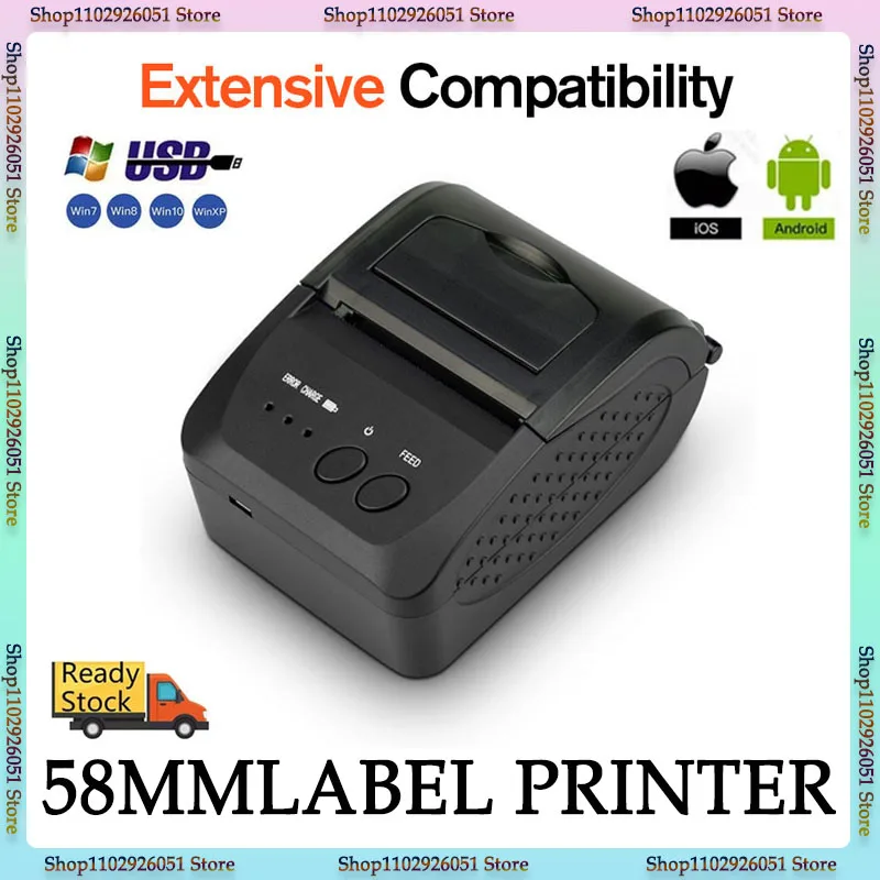 

58mm Portable Printer Stable Printer With Built-in Battery For Long Standby Supports Bluetooth Wifi And Computer Usb.