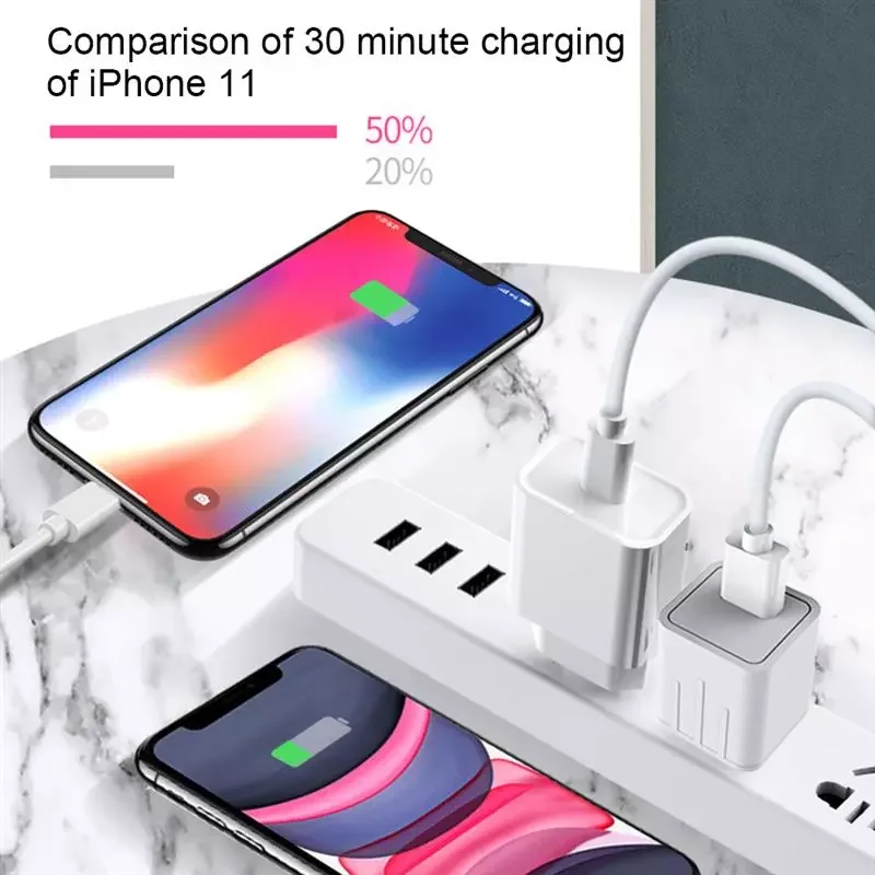 

20W PD Fast USB C Wall Charger Adapter 100-240V Type C Charging Adapter For iPhone 13 12 mini 13pro 11 Pro Max XS iPad Pro Air