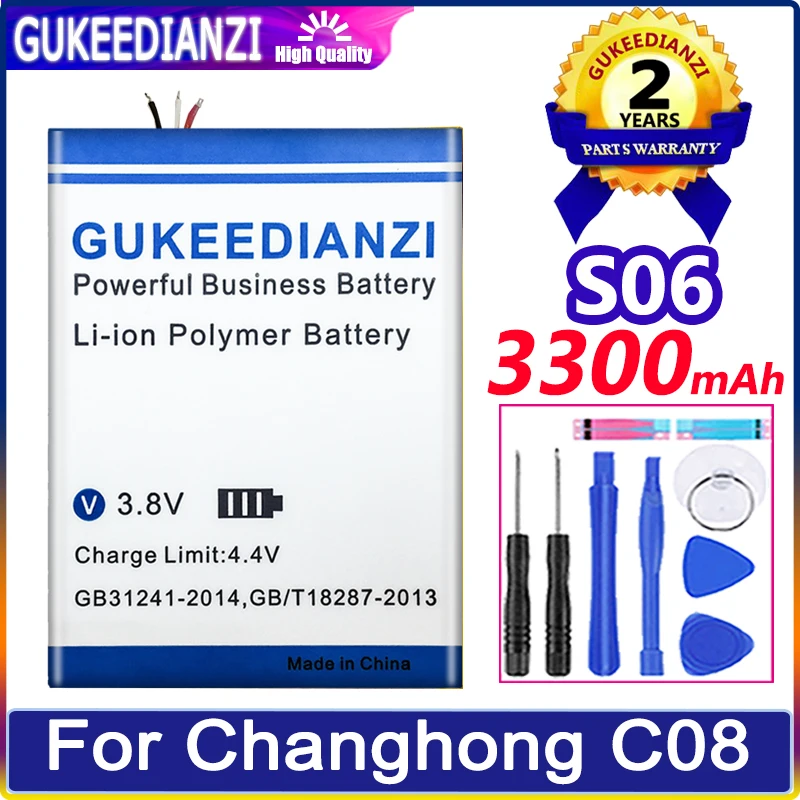 

S06 3300mAh Large Capacity Mobile Phone Replacement Battery For Changhong C08 High Quality 0 Cycles Battery Li-polym Bateria