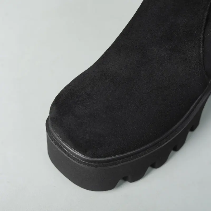 SIMLOVEYO женские ботильоны с круглым носком на массивном каблуке 9 см платформе Hill