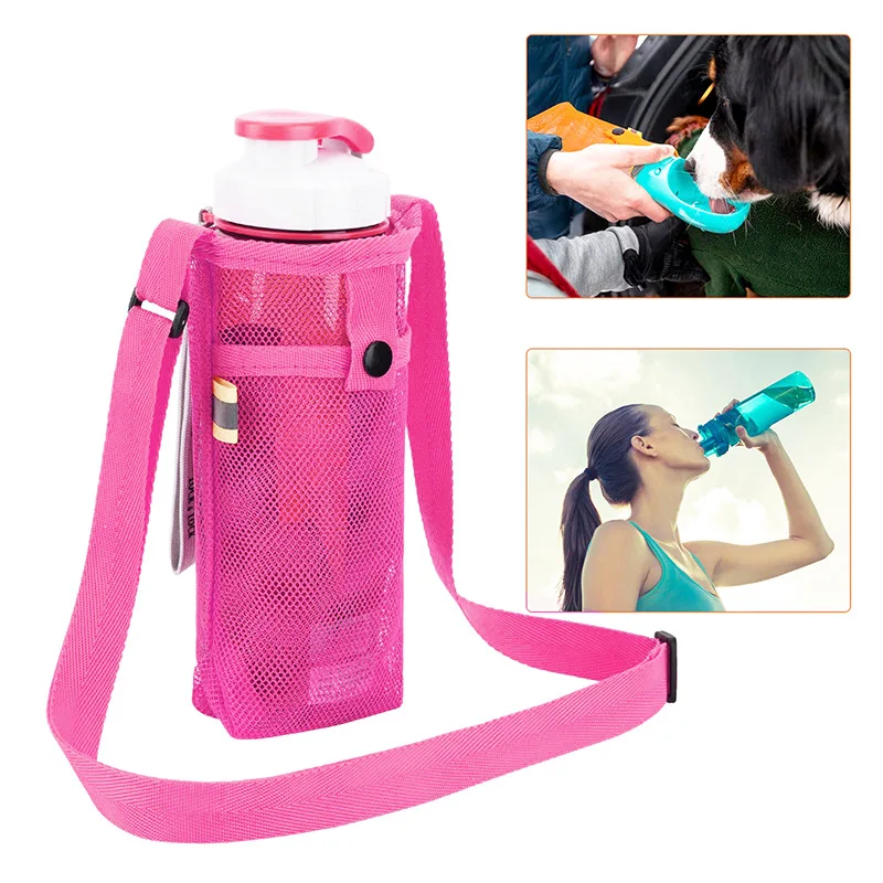 

Portable Sport Water Bottle Cover Mesh Cup Sleeve Pouch with Strap Mobile Phone Bag Visible Bag Outdoor Camping Accessories