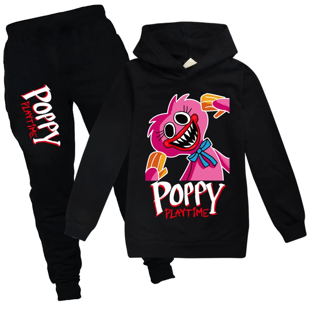 

Spring Autumn New game Children's Sweater poppy play time Boys Long Sleeve Hoodies Set Teens Boy Tshirt+pants Set kids Clothes