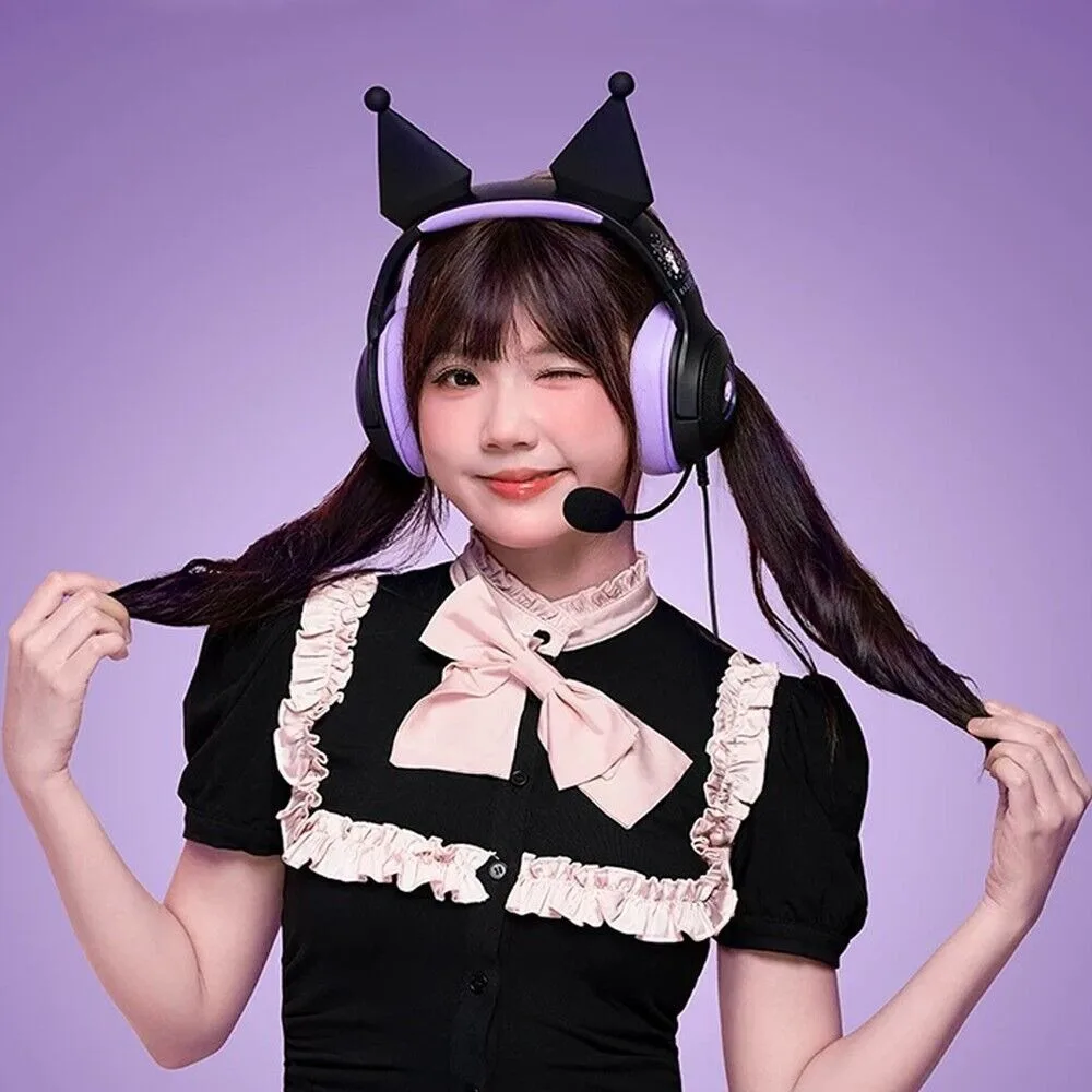 Проводная USB-гарнитура Razer Sanrio Kuromi Edition RGB-гиперпрозрачный кардиоидный