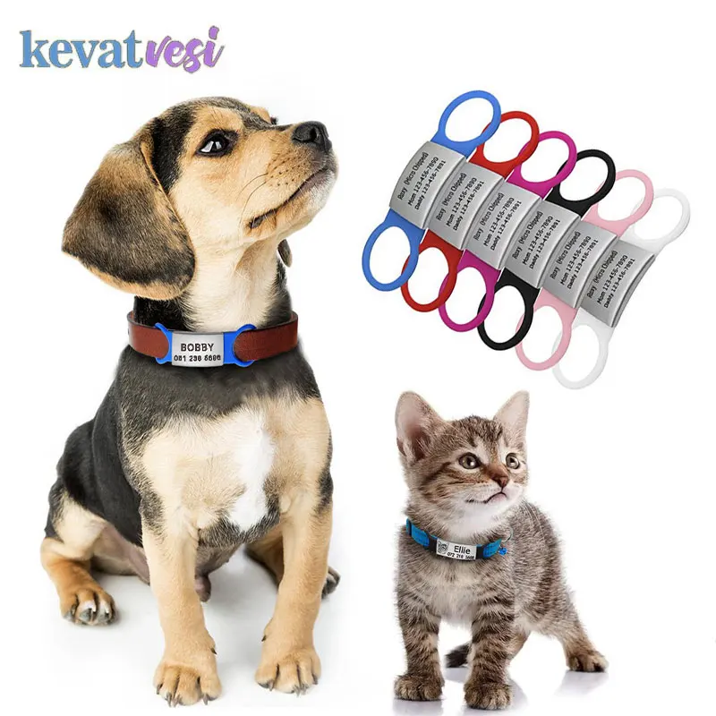 

Anti-Lost Pet Id Tag for Dog Cat Customized Dog Tags Silicone Stainless Steel Puppy Id Tag Pet Nameplate Tags Dogs Accessoires