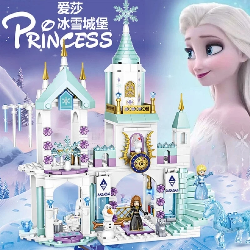 

Disney Frozen Dream Princess Elsa Ice Castle Princess Anna Set Building Model Blocks Gifts Toy