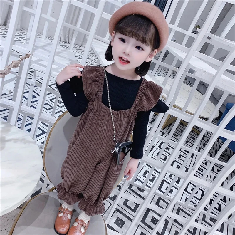 

1 Piece Girls Overalls Solid Color Loose Kids Suspender Pants Spring Autumn Soft Children Trousers Baby Overalls Toddler Rompers