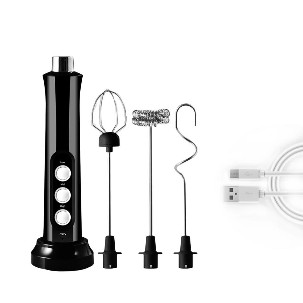 

3 In 1 Wireless Rechargeable Electric Milk Frother Foam Maker Handheld Foamer High Speeds Drink Mixer Coffee Frothing Wand