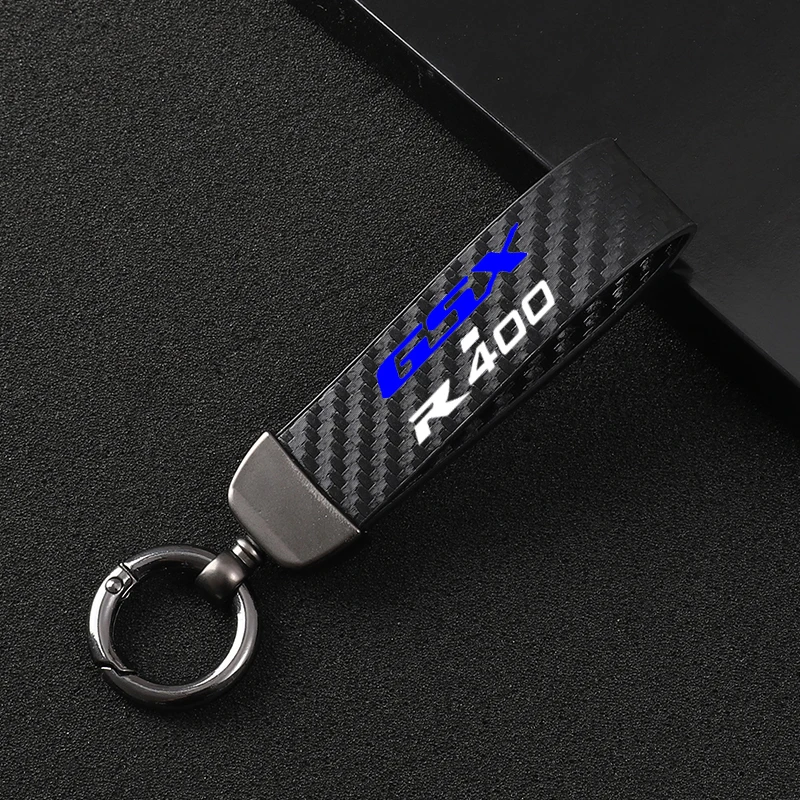 

New fashion motorcycle carbon fiber leather rope Keychain key ring For Suzuki GSX 400 400R GSX-R400 GSX R400 Accessories