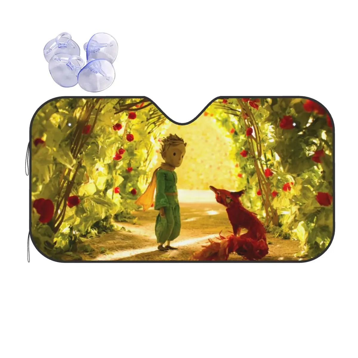 

Маленький принц, солнцезащитный козырек на лобовое стекло, лиса, роза, Классическая сказочная Милая Обложка, передняя деталь, Солнцезащитная штора