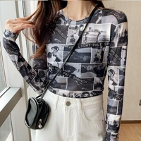 spring and autumn new design korean fashion women clothing long sleeve sun protection bottoming casual pullover blouses