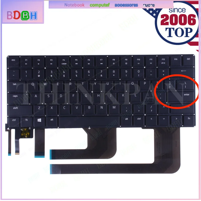 Фото Оригинальная клавиатура с подсветкой (US-раскладка) для Razer Blade Pro 17 15 RZ09-0287 2018 2019 №1