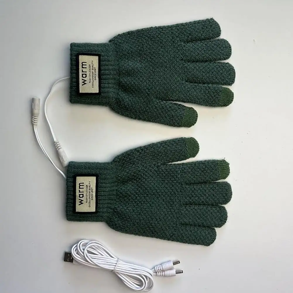 

1 Pair Simple Comfortable Full Finger Fall Winter Adults USB Electric Gloves for Outdoor Heated Gloves Heating Gloves