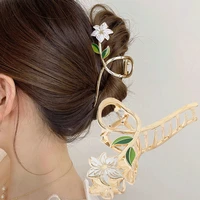 new summer lily hair claw flower hair clip crab claw elegant headwear shark clip fashion wild accessory hair accessories