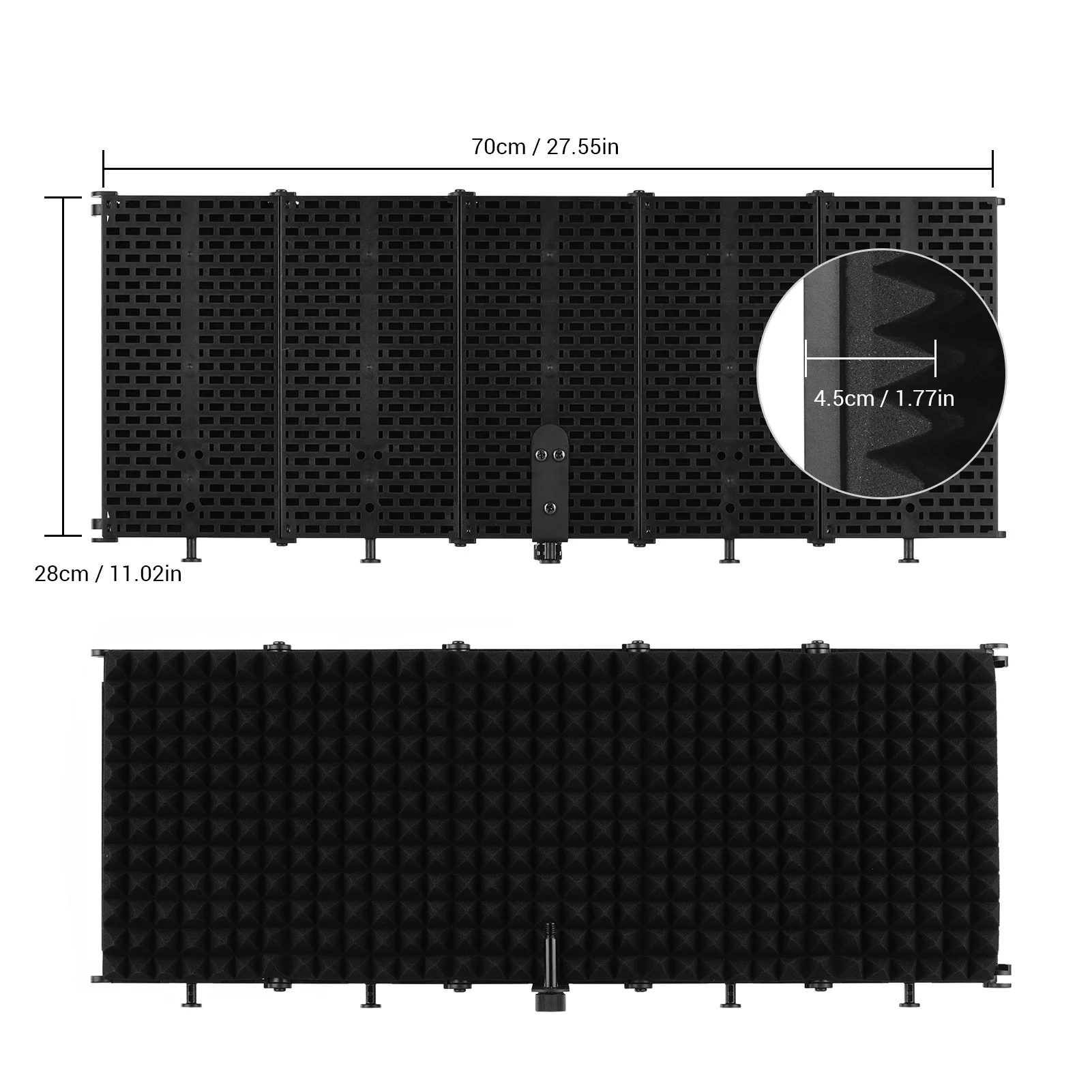 

Foldable Microphone Screen Sound Absorbing Vocal Recording Panel Portable Isolation Microphone Shield Sound-proof Plate