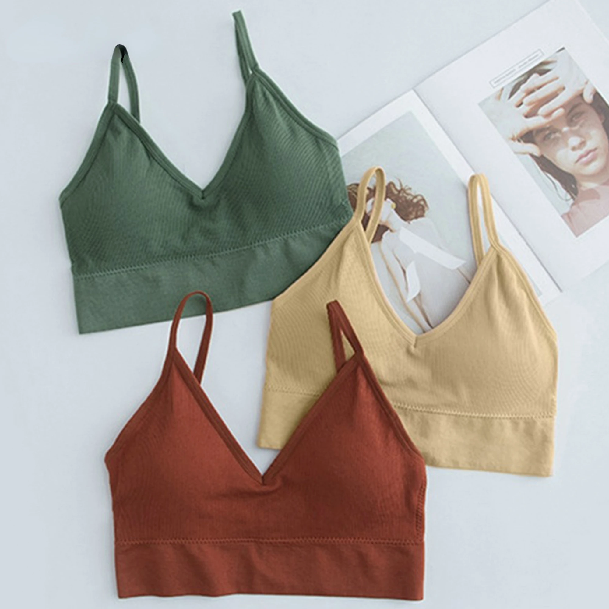 

Sexy Crop Tops Bra Tube Women Streetwear Seamless Sports Camis Tee Bandeau Female Basic Tank