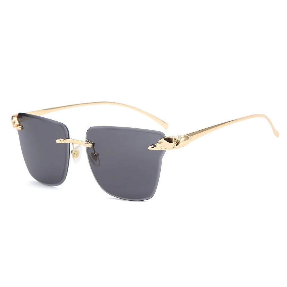 

2022 Fashion Vintage Rimless Square Sunglasses Women Men Luxury Brand Designer Travel Driving Metal Small Sun Glasses UV400 D-28