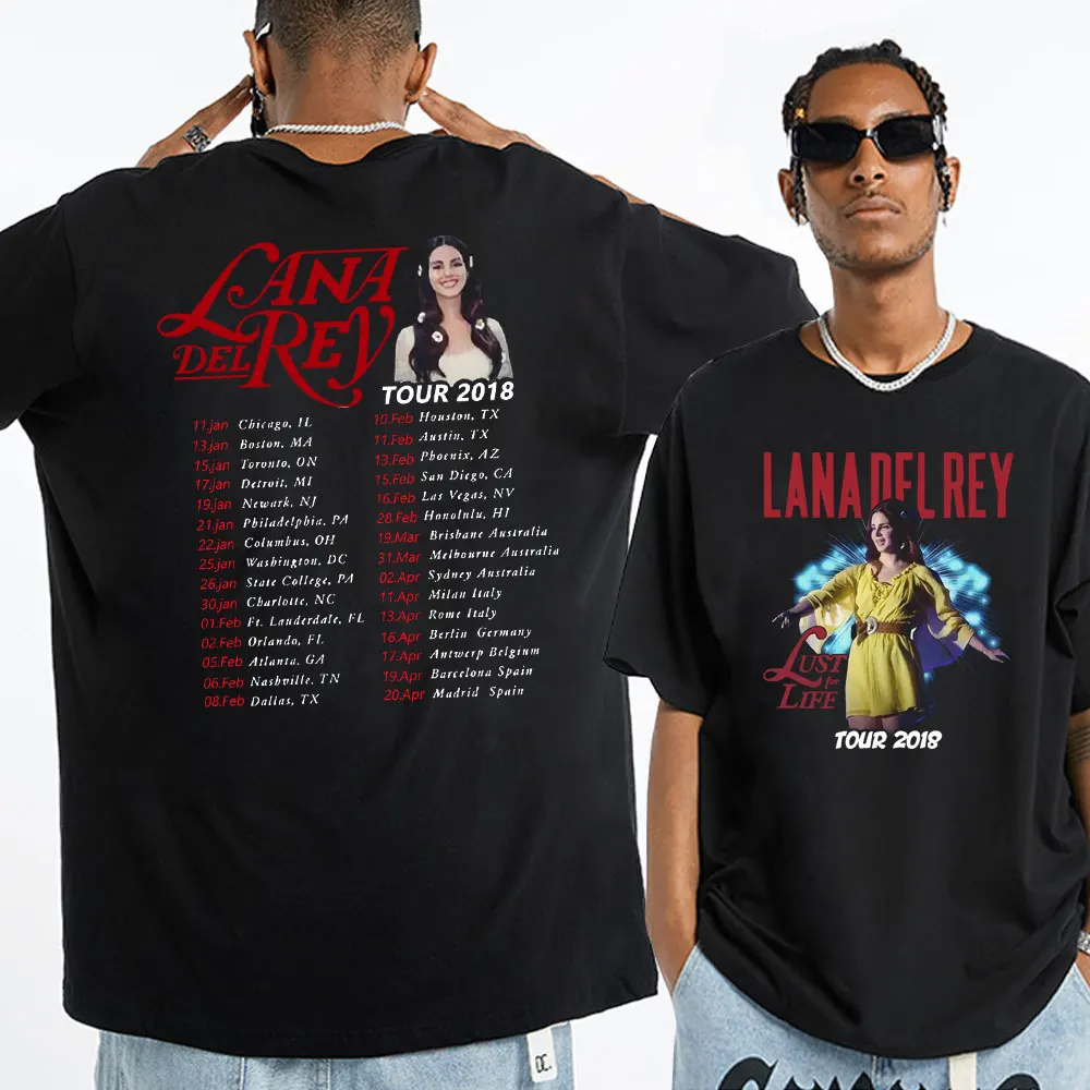 

Singer Lana Del Rey T Shirt 2018 Lust for Life Tour Concert T-shirt Men Women 90s Vintage Hip Hop T Shirts Harajuku Streetwear