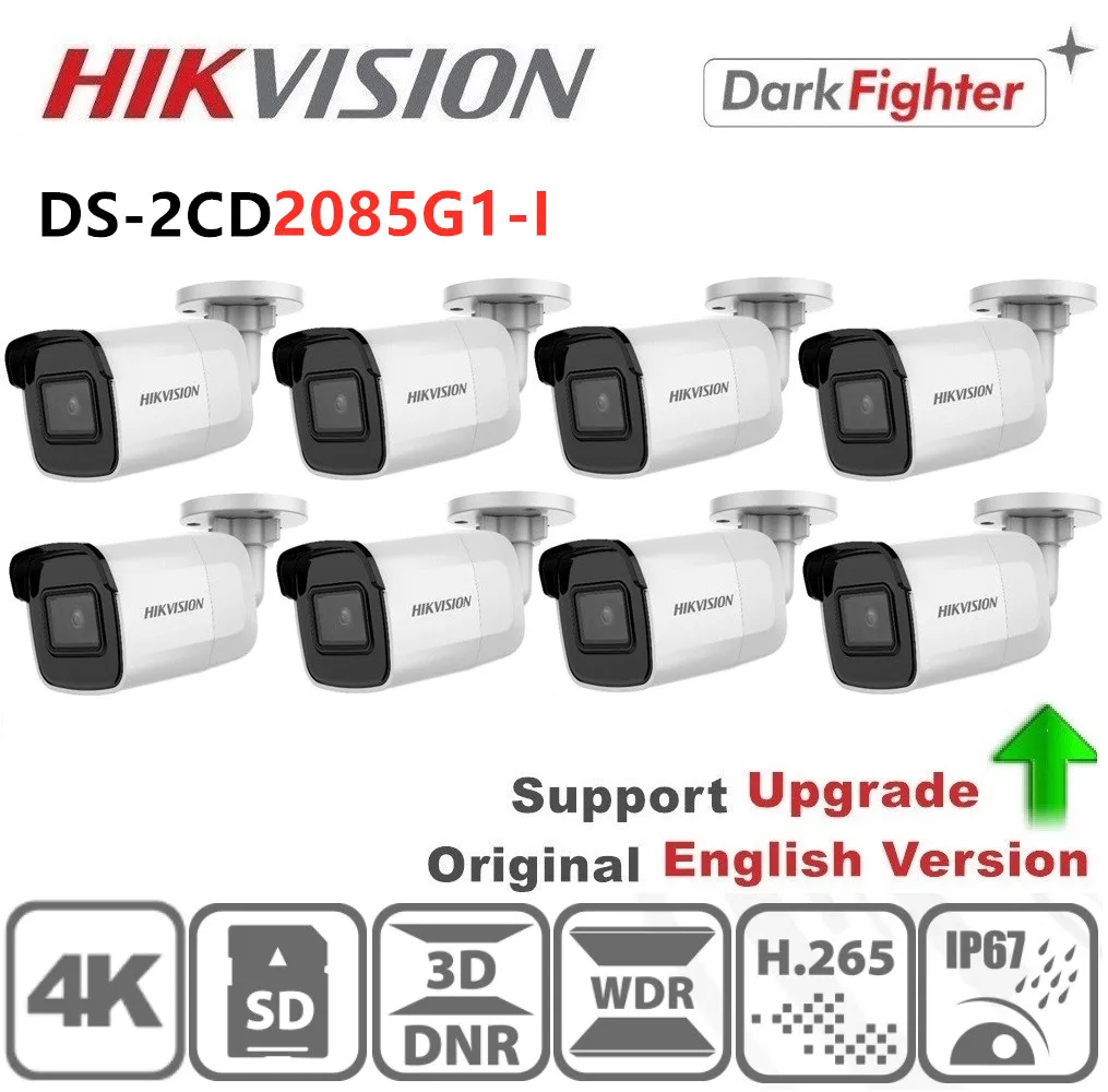 

Hikvision Original DS-2CD2085G1-I Powered by Darkfighter 8MP Bullet Network CCTV IP Camera H.265+ POE WDR SD Card Slot 8pcs/lot