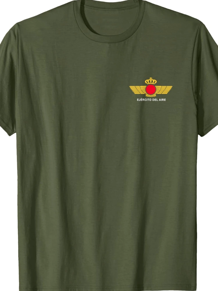 Camiseta Ejercito Del Aire Español Militar Men T-Shirt Short Sleeve Casual 100% Cotton Shirt