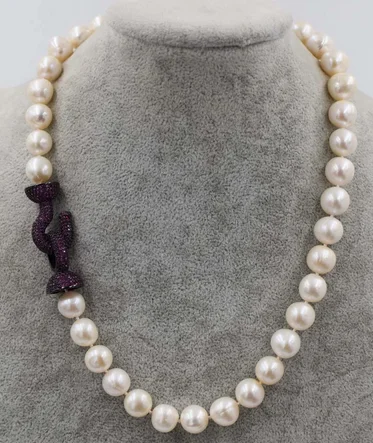 

freshwater pearl necklace white near round 9-10mm Necklace 18inch wholesale bead discount gift hot