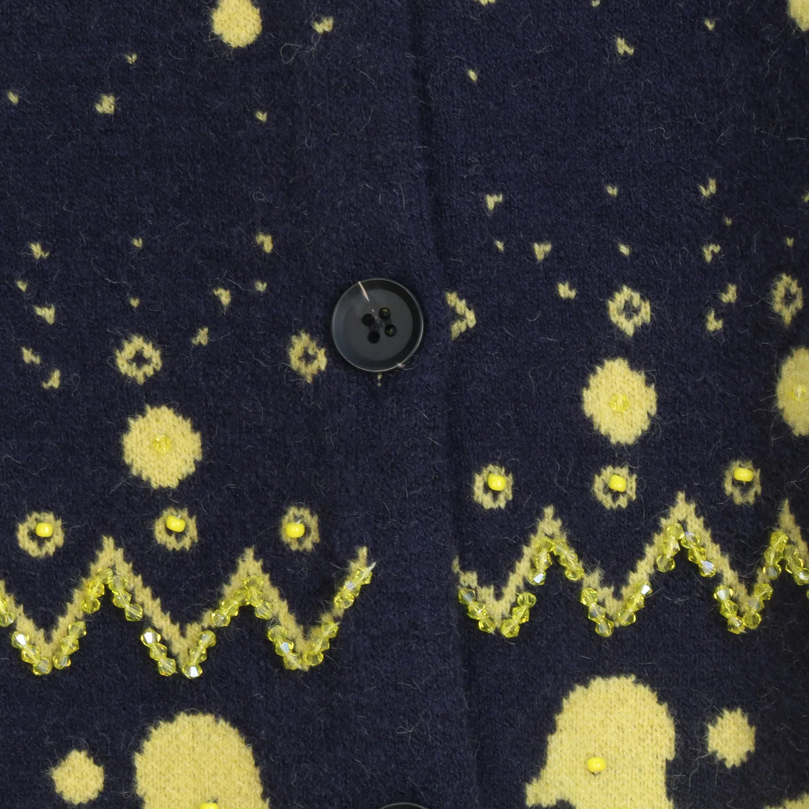 SONDR Темно-синий шерстяной кардиган с утиным дизайном