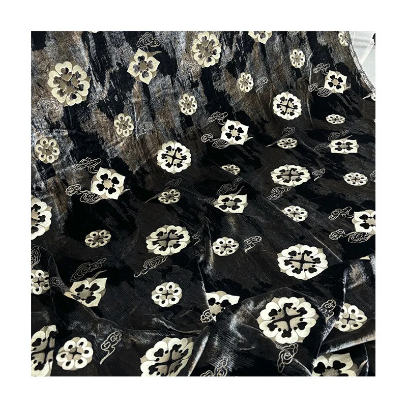 Тканые настоящие бархатные цветы Qiaoqi с резным и тиснением шелкового дна Dunhuang