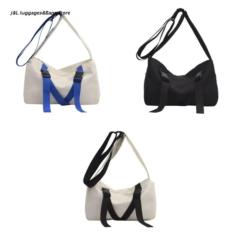 

Fashion Contrast Color Women's Crossbody Bags Casual Young Student School Bookbag Ladies Shoulder Bag Nylon Travel Purse