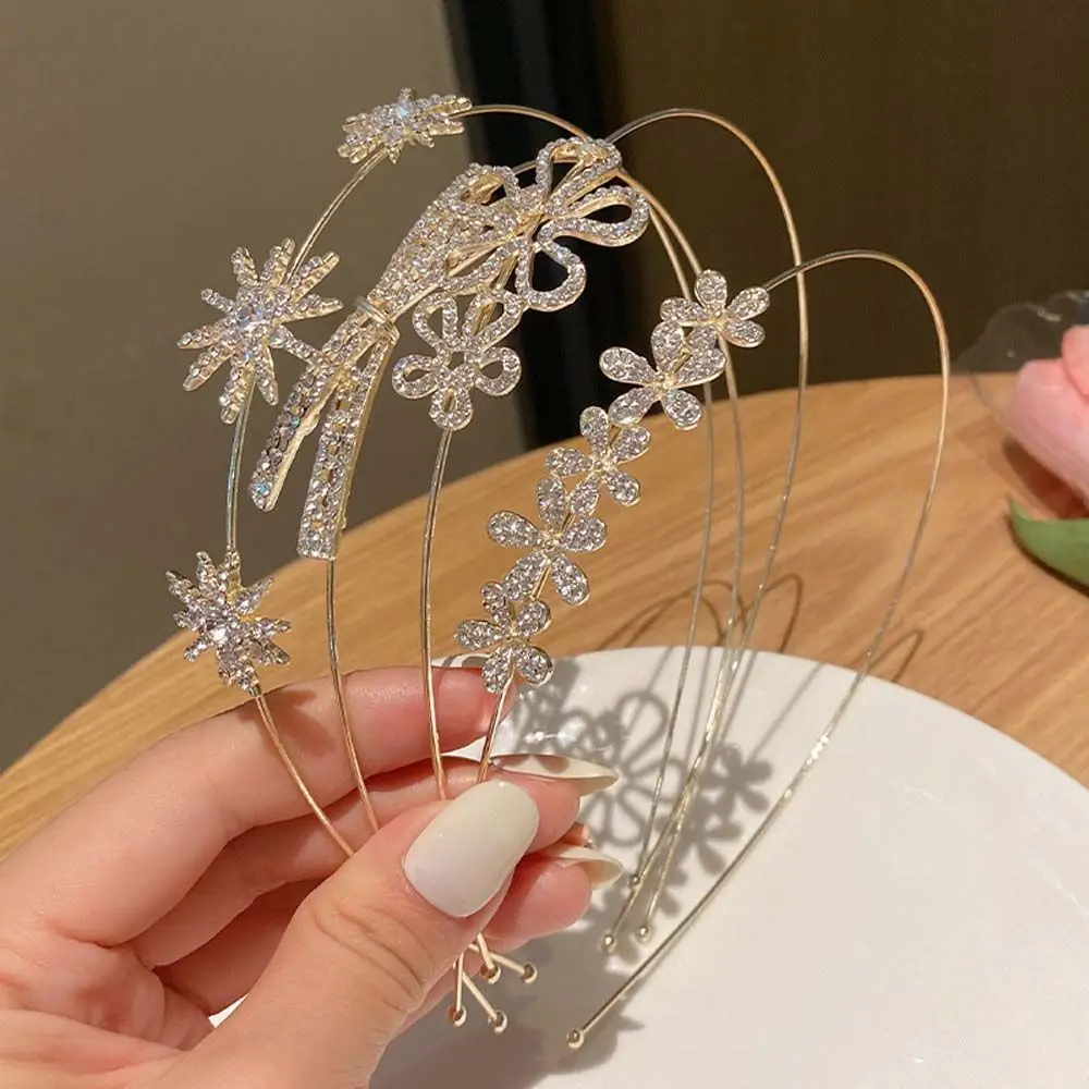 

Sweet Spring Rhinestones Girl Headwear Thin Hair Hoop Rabbit Headband Korean Hairbands Women Hair Hoop Diamond Headband