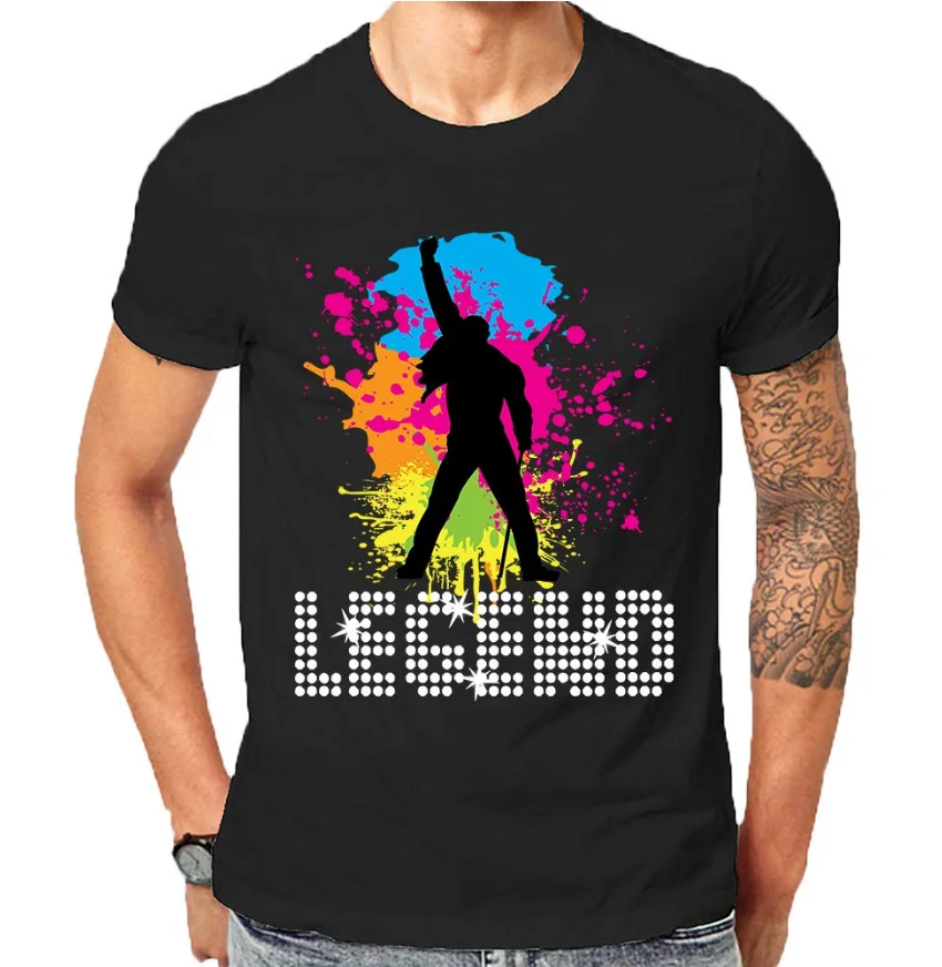 

Мужская футболка с коротким рукавом, круглым вырезом и принтом