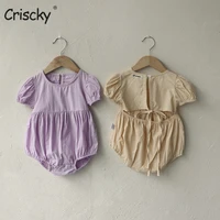 criscky 2022 baby summer clothing newborn baby girls toddler infant jumpsuit bodysuit solid backless clothes sunsuit beachwear