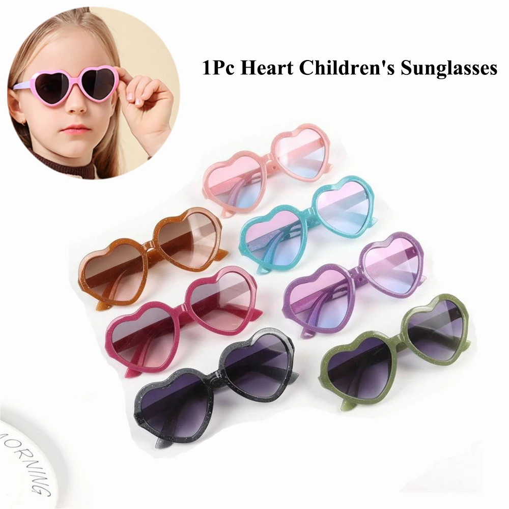 

Heart-shaped Children's Sunglasses Round Gradient Lens Fashion Heart Sunglasses Cartoon Love Baby Sunglasses Sunshade Glasses