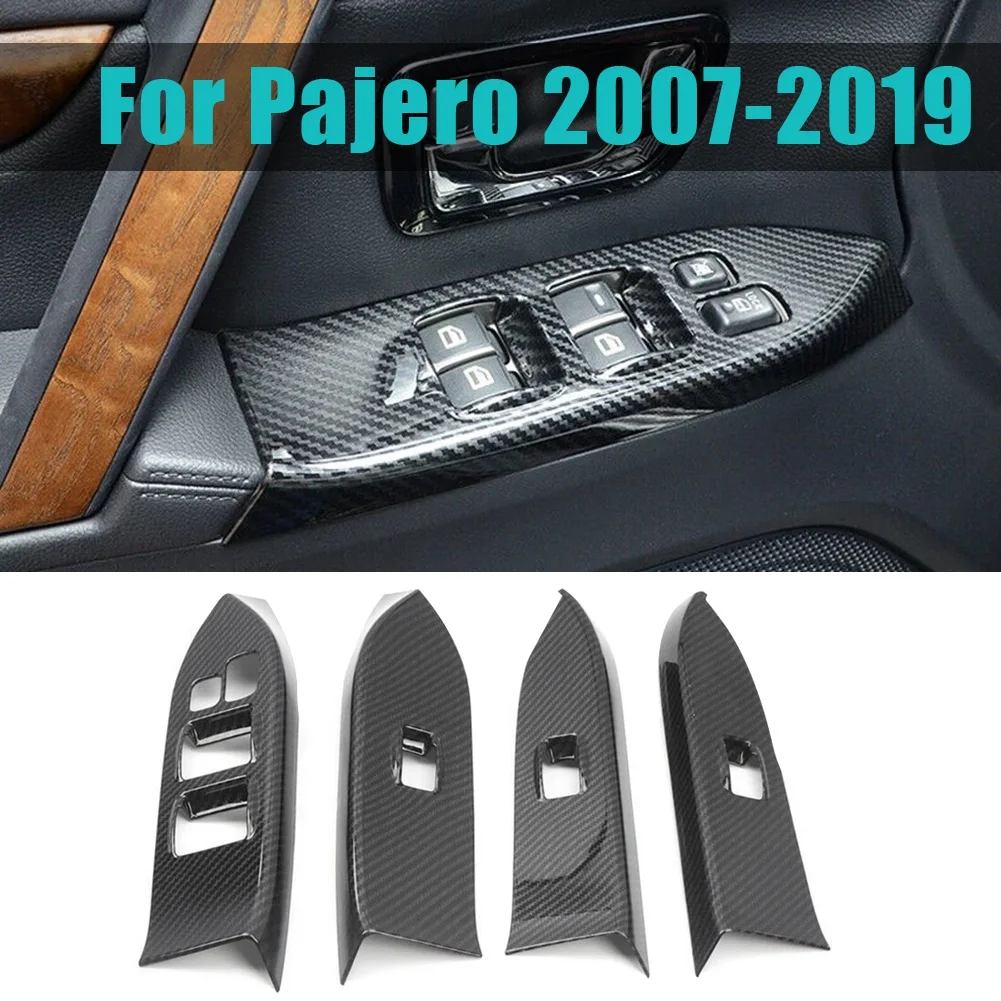 

Для Mitsubishi Pajero 2007-2019 кнопки для внутреннего стеклоподъемника автомобиля, панель, крышка, отделка, рамка, аксессуары, декоративные