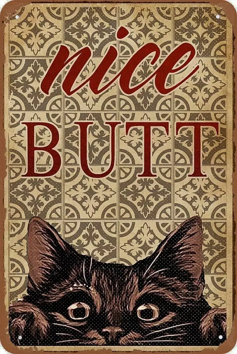 

Novelty Metal Tin Sign Cute Black Cat Cat Lover Gift Home Decor Wall Decor Birthday Gift Garden Yard Vintage Printing Plaque