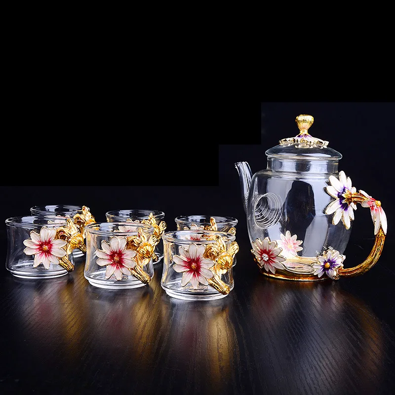 Enamel tea cup teapot set master cup personal cup heat-resistant glass Kung Fu teacup