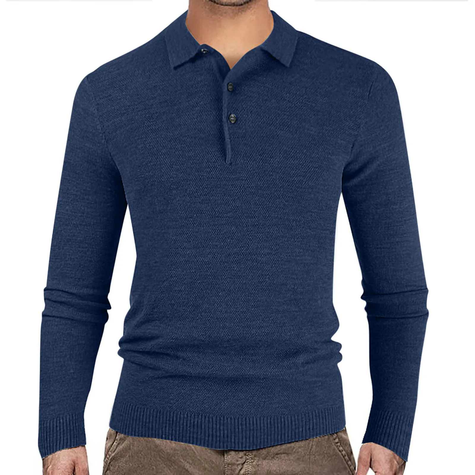 

Рубашка мужская однотонная с отложным воротником, мягкая простая блузка с длинным рукавом, модная форма для гольфа