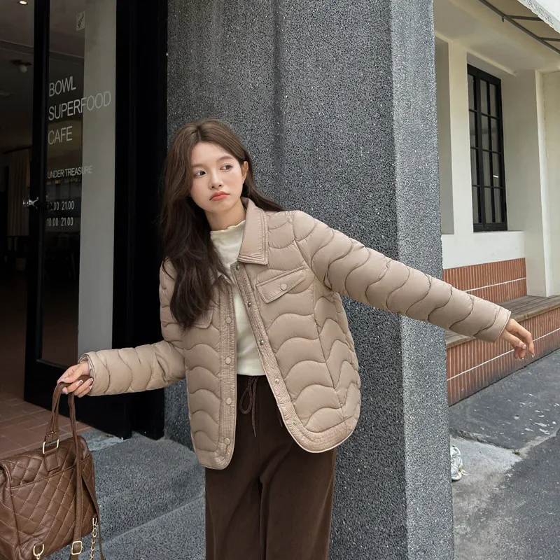 Новинка Осень-зима 2024 пуховик из хлопка для женщин Модная легкая хлопковая