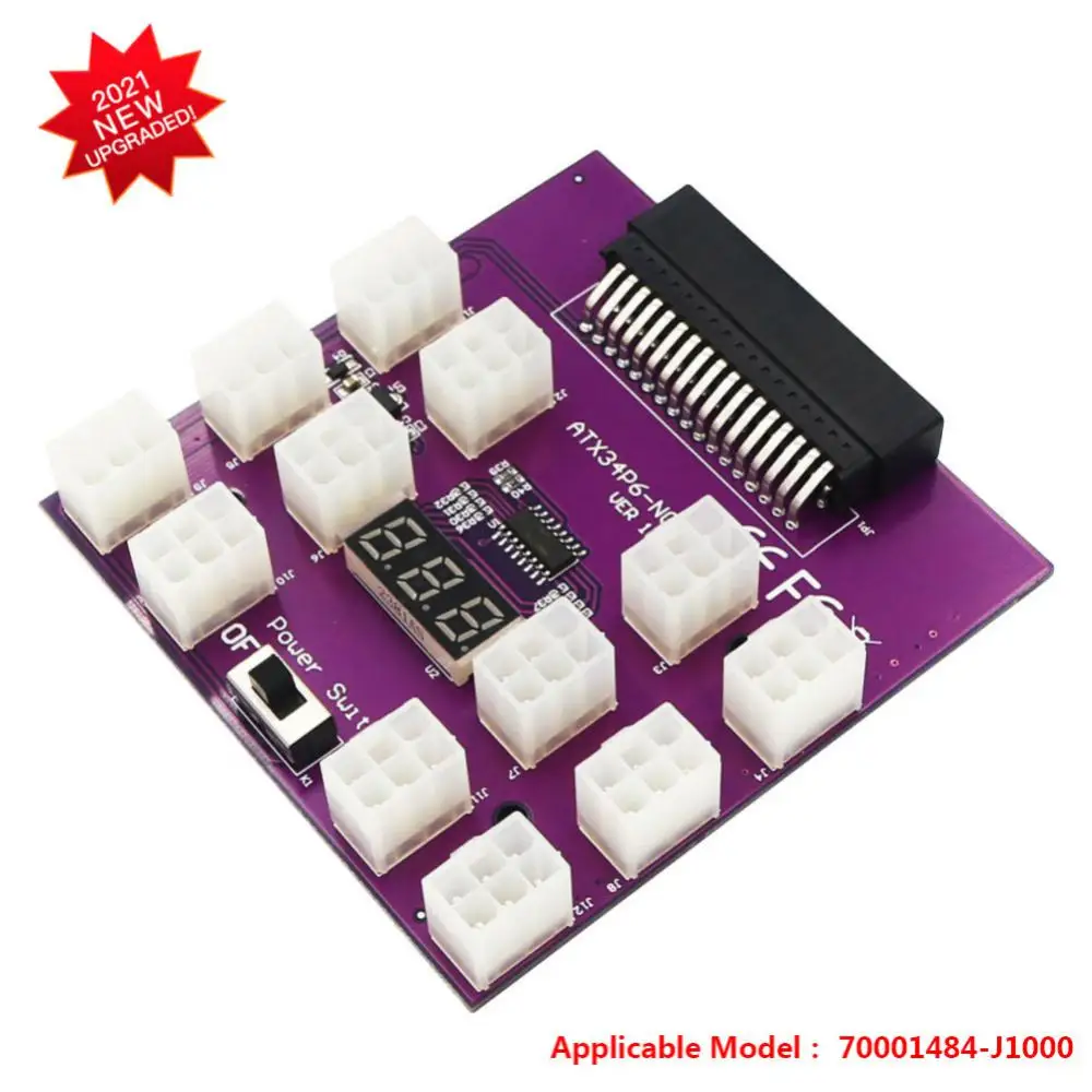 

12v 70001484-j1000 Gpu Psu 1200w Server Adapter Purple Power Supply Breakout Board For Eth/btc Mining GPU PSU Power Supply