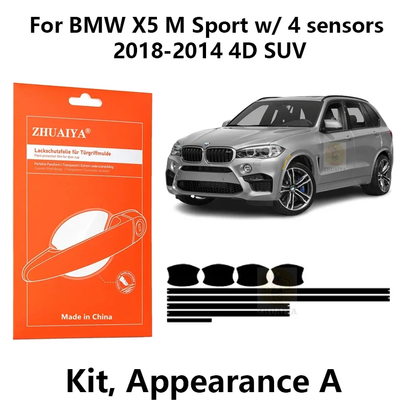 

Защитная пленка ZHUAIYA для красок дверной ручки, ТПУ PPF для BMW X5 M Sport w/ 4 sensors2018-2014 4D SUV