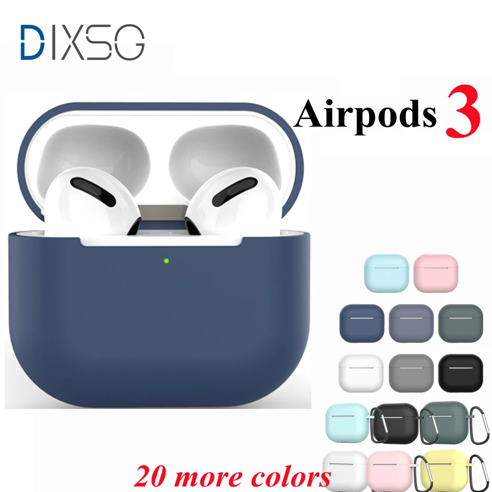 

Силиконовый чехол DIXSG для Apple New AirPods 3, чехол для беспроводных Bluetooth наушников с крючком для Air Pods 3, чехол, аксессуары
