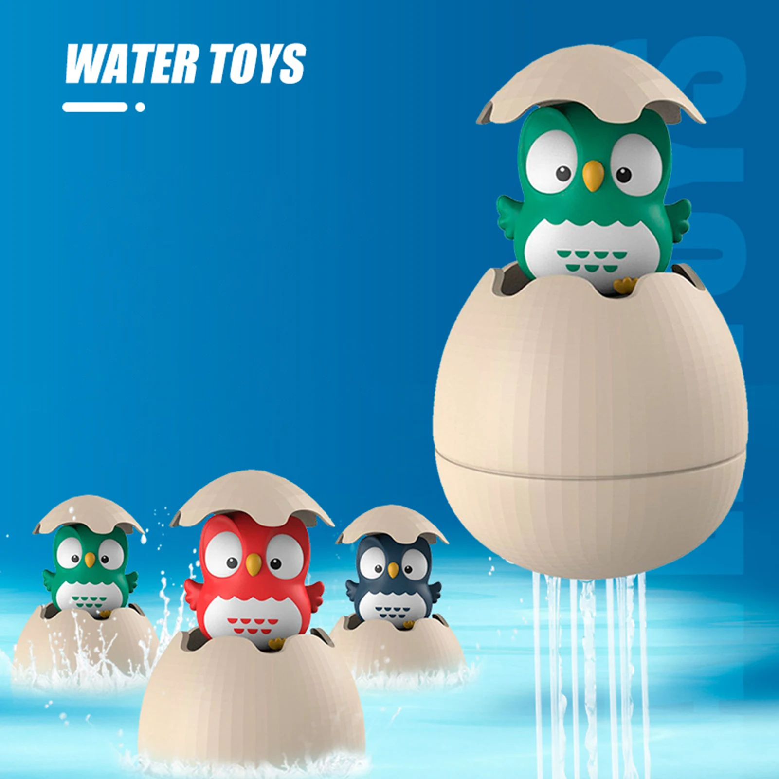 1 Pcs Baby Bathing Toy Kids Cute Cartoon Owl Egg Water Spray Sprinkler Bathroom Shower Swimming Beach Water Toys Kids Gift