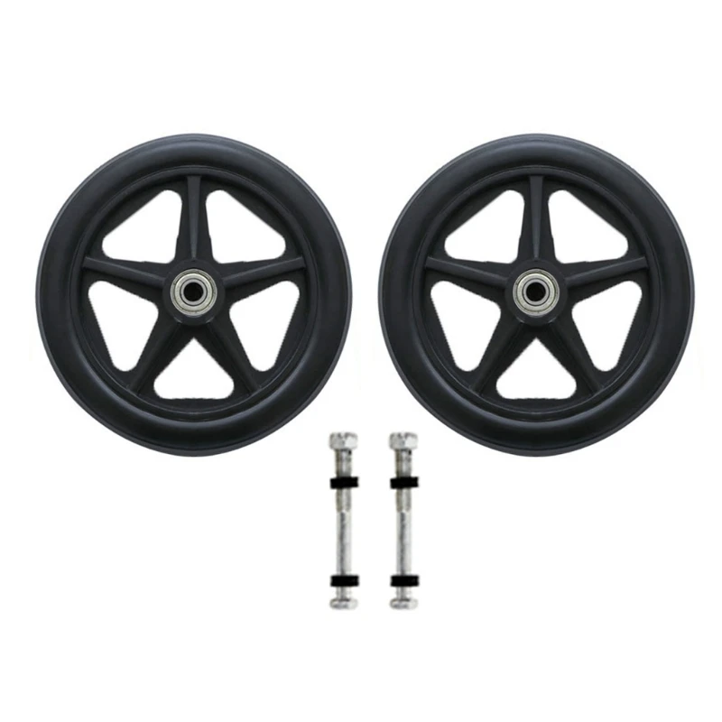 

2Pcs 6/7/8inch Front Caster Solid Tire Wheel Wheelchair Replacement Part