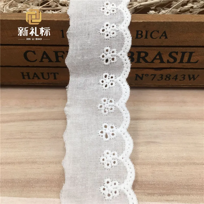 

15yards/lot Embroidery Cotton Lace Trim for DIY Crafts Supplies Apparel Sewing Sofa Curtain Clothes Skirt Collar Accessories