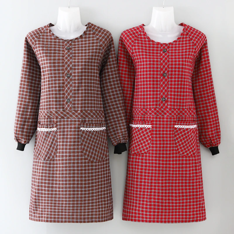 

Pure cotton home kitchen cooking breathable apron fashion Korean version of adult work work clothes resistant to dirty clothes