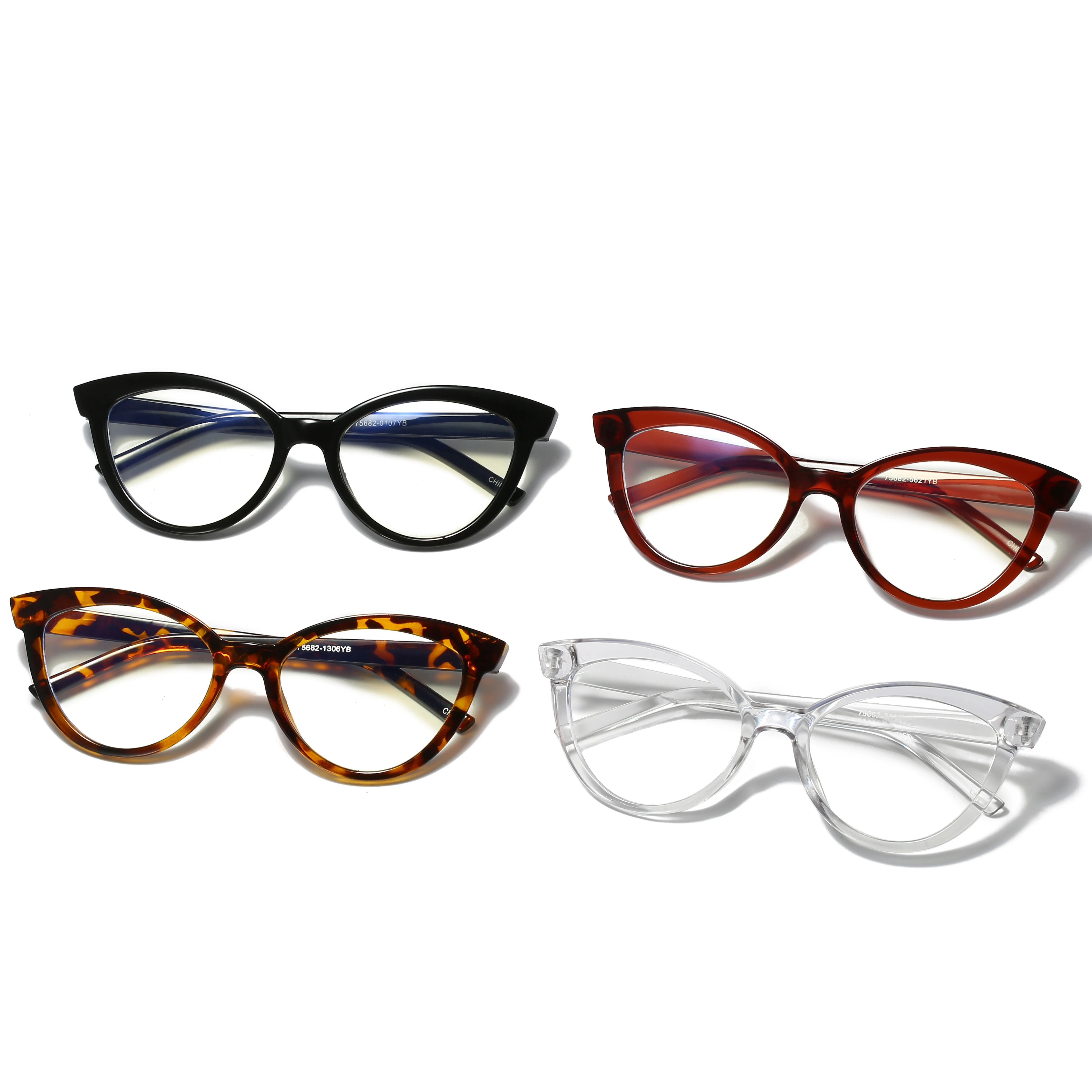 

2023 Fashionable Cat Eye Shape Custom Blue Light Blocking Women Optical Glasses