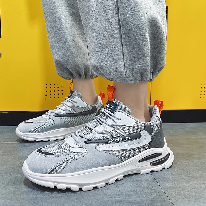 

Новинка 2021, модные кроссовки, мужская обувь, трендовая Повседневная Удобная Обувь на мягкой подошве, мужские кроссовки на массивной шнуровк...