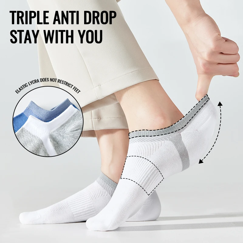MiiOW 100 чистые технические мужские спортивные Нескользящие невидимые носки до