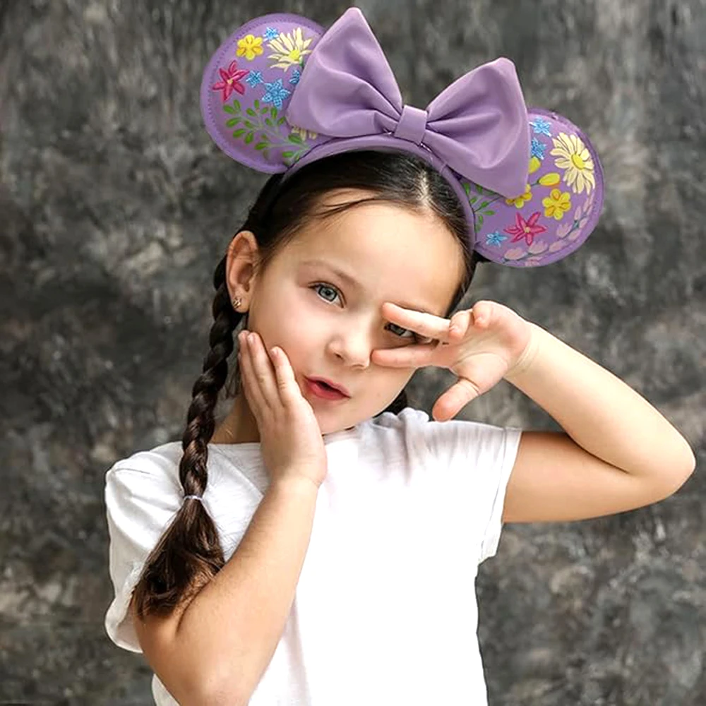 Фото DISNEY PRINCESS повязки на голову с мышкой Disneyland Purpler оранжевый бант для ушей Рождество день рождения Хэллоуин косплей костюм для женщин №3