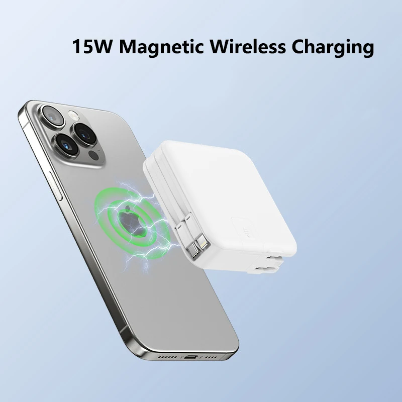 Магнитное беспроводное зарядное устройство Power Bank 10000 мАч дорожное настенное 22 5